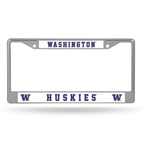 Washington Huskies Chrome Metal License Plate Frame