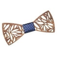 thumbnail image 4 of DODOING Wooden Bow Tie Men's Mens Handmade Bowtie with Square Scarf, Corsage and Cufflinks Wood Box Set, 4 of 6