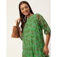 thumbnail image 4 of Moomaya Women's Printed Chiffon Dress, Puffed Sleeves, Knee Length Flared Summer Dress, 4 of 8