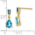 thumbnail image 3 of 14K Yellow Gold Blue Topaz Dangle Post Earrings (15 X 5) Made In India xe1697bt, 3 of 5