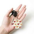 thumbnail image 5 of Naloa Flower Chicken Print Round Keychain Keychain Key Ring, Key Tag, Key Chain Bulk for Gift Accessories (Round), 5 of 7
