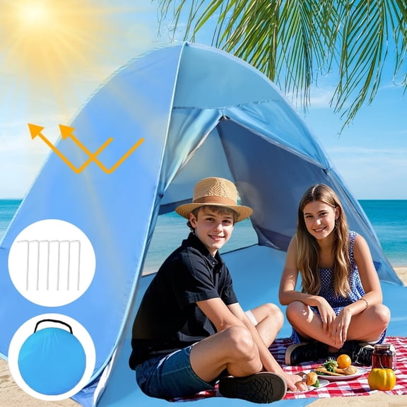 XL Pop-Up Beach Tent – UPF 50 Shade Canopy Cabana for Adults, Kids & Baby, Portable 3-4 Person Tent for Camping, Hiking, Fishing, Picnic & Outdoor Activities