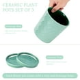 thumbnail image 3 of BUYMAX Plant Pots Indoor –6 inch Ceramic Flower Pot with Drainage Hole and Ceramic Tray - Gardening Home Desktop Office Windowsill Decoration, Set of 2(Green)Same pattern, 3 of 7
