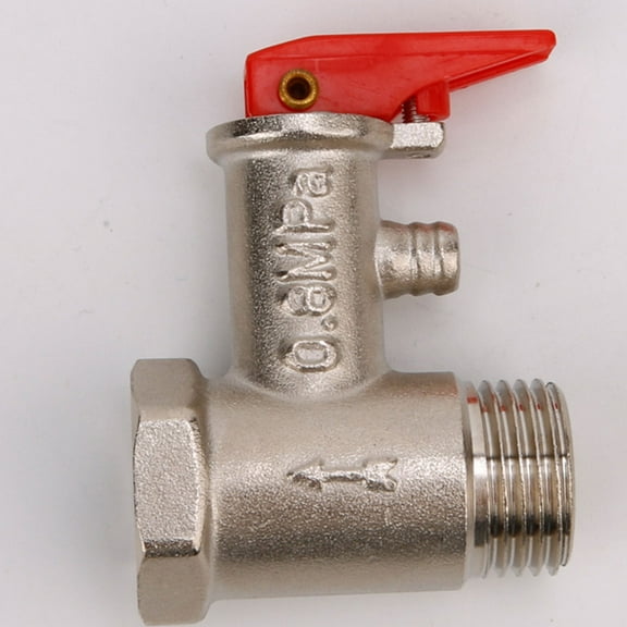 safety relief valve 1Pc 0.8mpa Brass Nickel Plated Water Heater Relief Water Heater Pressure Relief