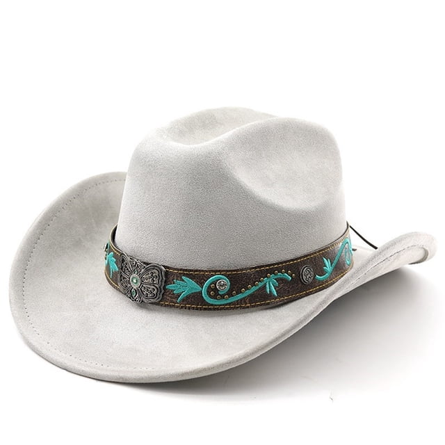 Haut-de-Forme en Denim Western Classique pour Usage Quotidien - Style Cowboy Intemporel avec Bord Courbé et Design Jazz Anglais