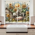 thumbnail image 3 of Ambesonne Rustic Kitchen Curtains, Vintage Rural Farmhouse Life, 55"x45", Earth Yellow and Multicolor, 3 of 3