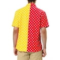 thumbnail image 3 of MODA NOVA Big & Tall Men's Summer Polka Dots Patchwork Hawaiian Shirt Red Yellow XL, 3 of 6