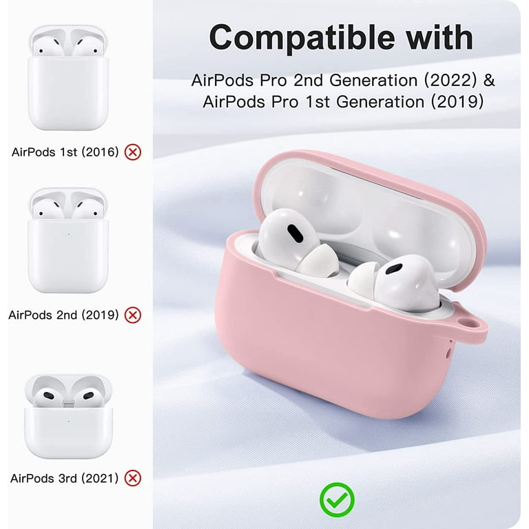 For Airpods Pro 2nd Generation Case Silicone Protective Skin Cover with  Keychain