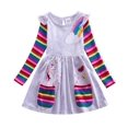 thumbnail image 1 of AAMILIFE Unicorn Robe d'Automne à Manches Longues pour Filles Nouvelle Robe en Coton Brodée pour Enfants Robe à Fleurs Col Rond, 1 of 2