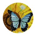 thumbnail image 2 of JEUXUS  Sunflowers Butterflies Round Tablecloth Beautiful Floral Vintage Watercolor Blue Butterfly Table Cover Water Proof Table Cloth, Easy to Clean Fits for Table, 2 of 7