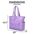 thumbnail image 3 of ELLE Voyage 25L Twill and Vegan Leather Weekender Duffel Bag in Lavender, 3 of 11