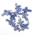 thumbnail image 2 of MATROOY Natural Quartz Crystal Cross Pendant Crucifix Shape Stone Jewelry making-Blue Spot-10PCS, 2 of 5
