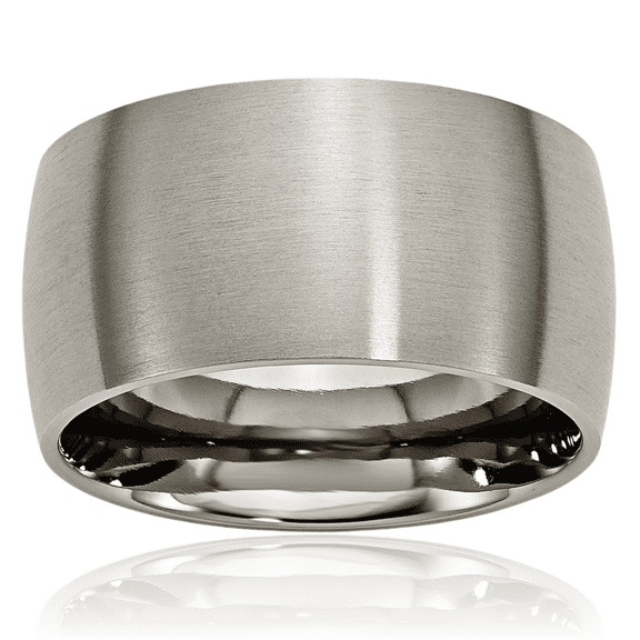 Titanium 12mm Half Round Plain Classic Wedding Band Ring