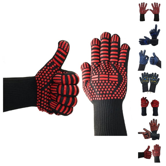 Fgnfyis Work Gloves for Men and Women BBQ Grilling Cooking Extreme Heat Oven Welding G