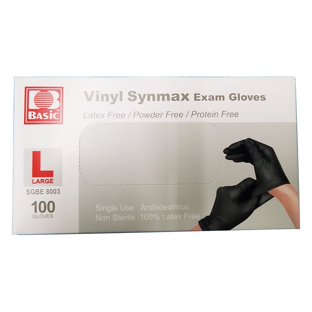 Basic Vinyl Synmax Exam Gloves SGBE8003, Powder Free, Latex Free