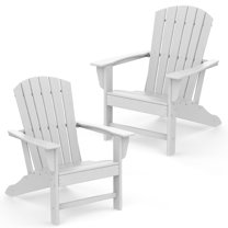 FODINGHILL Outdoor Adirondack Chair set of 2, HDPE All Weather Patio Chair for Deck Backyard Garden, White