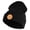 Black, variant on Small Basketball Iron on Patched 12 Inch Long Knitted Beanie - White OSFM