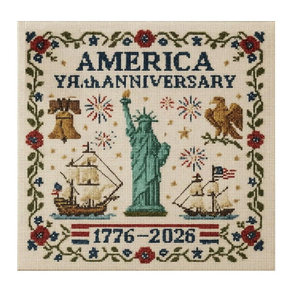 US 250th Anniversary Crossing Stitching Set Crossing Gift Decoration Patriotic