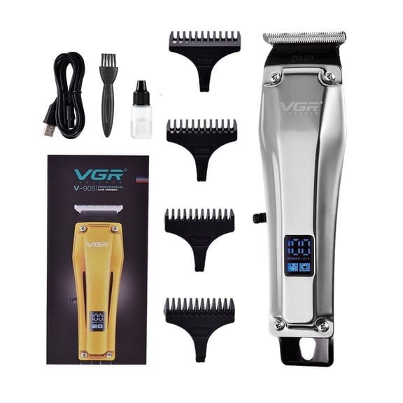 Hair Trimmer,TTOOGO Professional T-Blade Hair Clipper with LED Display, USB Rechargeable Cordless Beard Trimmer, Metal Body Barber Trimmer for Fade Cutting and Grooming
