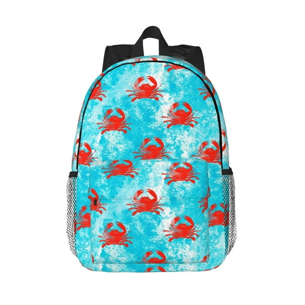 Easygdp Crab Swims In The Ocean Mochila Ligera de 15 Pulgadas para Estudiantes, Mochila Cómoda para la Escuela y Viajes, Correas Ajustables