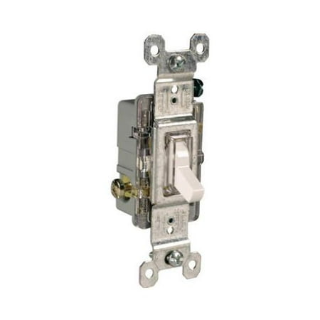 UPC 785007856637 product image for Pass & Seymour 660WSLGCC10 Illuminated Toggle Switch, SP, Grounding, White, 120- | upcitemdb.com