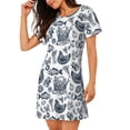 thumbnail image 2 of Logiee Chicken And Fish Print Nightgowns for Women,Soft Short-Sleeved Lightweight Sleepwear, Loose Sleepshirts, 2 of 6