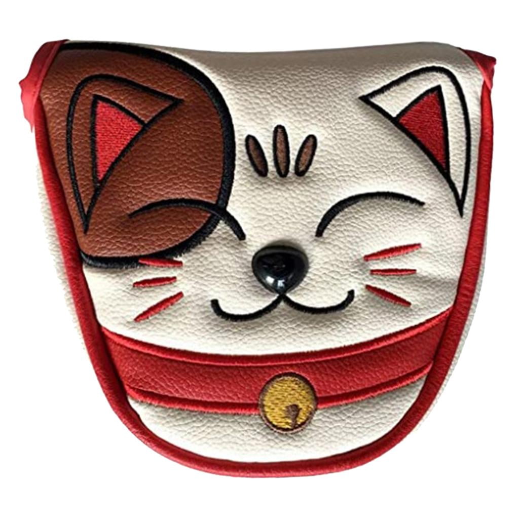 harayaa 4x Golf Wood Head Cover Lucky Cat 400cc Mallet Headcover Woods Golfer Equipment