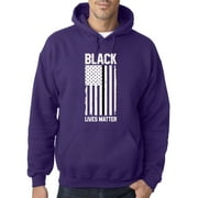 Trendy USA 1088 - Adult Hoodie USA Flag Black Lives Matter Human Rights Sweatshirt XL Purple