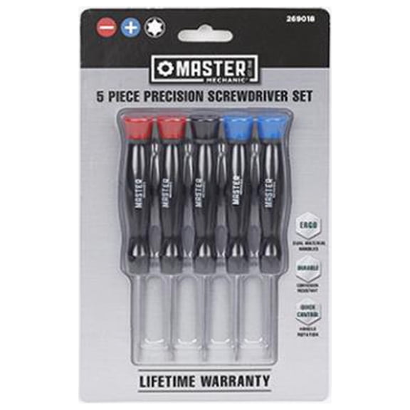 Master Mechanic GSTV20200301 5-Pc. Precision Screwdriver Set - Quantity 6
