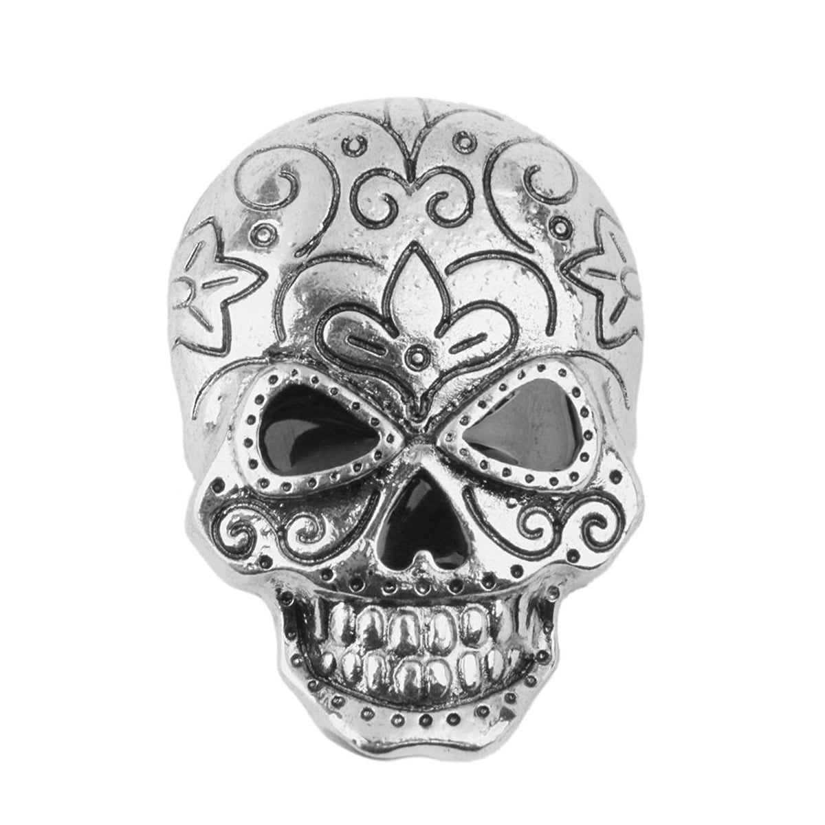 Skull Brooch Pin Halloween Party Favor Decoration (Antique Silver