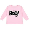 thumbnail image 3 of Inktastic Halloween Boo with Spider and Web in Black Boys or Girls Long Sleeve Toddler T-Shirt, 3 of 5