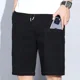 thumbnail image 4 of Pantalones cortos de mezclilla para hombre, talla grande, negros, de gran tamaño, con gráficos, pantalones cortos para hombre, tendencia XL 2024, elásticos, XXXL, botones Harajuku, corte fino, 4 of 5