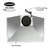 Cosmo 30 in. Ductless Wall Mount Range Hood in Stainless Steel with LED Lighting and Carbon Filter Kit for Recirculating