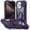 Dark blue, variant on Case for Apple iPhone 17e / iPhone 16e 6.1 Inch with Double ring Stand 360° rotating bracket PC+silicone, Heavy-Duty Military Grade Shockproof Phone Cover,Colorful,For iPhone 17e / 16e