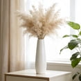 thumbnail image 4 of Modern 12-Inch Tall White Ceramic Vase for Pampas Grass, Floral Arrangements, and Elegant Home Decor, 4 of 9