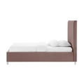 thumbnail image 5 of Inspired Home Caileigh Upholstered Velvet Full Channel Tufted Bed with Acrylic Legs, Pink, 5 of 7