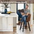 thumbnail image 5 of Dycanpo Counter Height Bar Stools, 26" Swivel Faux Leather with Backs, for Home Kitchen, Brown, 5 of 7