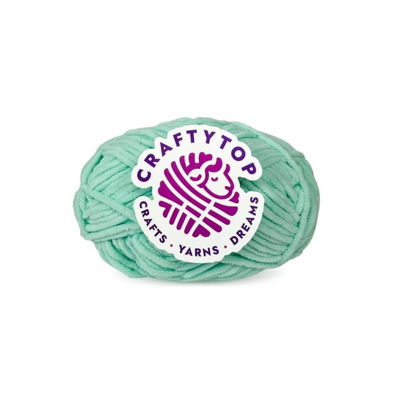 Craftytop™ Bulky Velvet Yarn #5 for Knitting & Crochet (Butterfly Mint)