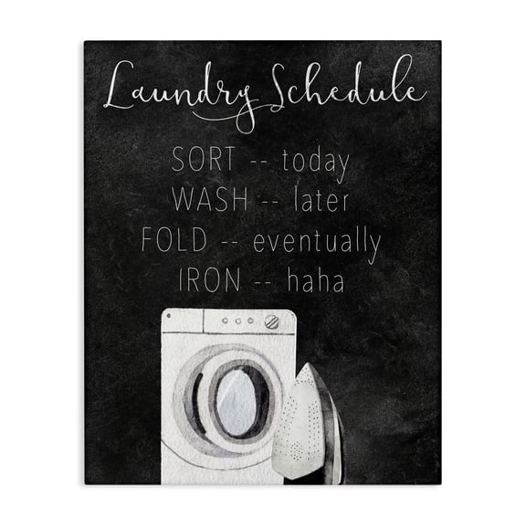 Stupell Industries French Country Lazy Laundry Schedule Humor Canvas Art, 16 x 20, by Kim Allen