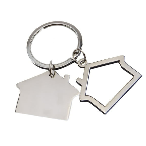 Modern House Keychain Alloy Metal Key Ring Home Decor Christmas Gift for Family Friends