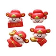 thumbnail image 5 of Dualoai 4Pcs Mini God of Wealth Statues Resin Figurines Creative Decorative Easy Installation Car Dashboard Decorations for Bookshelf, 5 of 8
