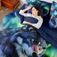 thumbnail image 4 of Homewish Wolf 7-Piece Reversible Twin Comforter Set for Teens, Aurora Gradient Design, 4 of 8