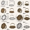 thumbnail image 2 of 16Pcs 8 Style Adjustable Blank Rings Bulk Bezel Ring Blanks Antique Silver Bronze Cabochon Settings Flower Flat Round Vintage Finger Rings Components for Women DIY Ring Jewelry Making Crafts DIY, 2 of 6