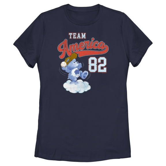 Women's Care Bears Grumpy Bear Team America 82  Graphic T-Shirt
