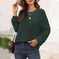thumbnail image 2 of Amvlyk Long Sleeve Shirts for Women Waffle Crewneck Loose Pullover Blouses with Pockets Solid Lightweight Casual T-Shirts Spring Basic tops Clothes Comfy Fall Fashion Outfits 2025, 2 of 5