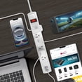 thumbnail image 3 of Multicontacto 90cm 6 Entradas + 2 ´Puertos USB Audiobahn ABM906, 3 of 3