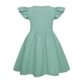 thumbnail image 2 of Girls Ruffle Sleeve A Line Dress Solid Color T Shirt Tunic Summer Princess Tunic Easter Day Party Outfit Flowy Silhouette For Little Girls Spring Outdoor Picnic Dress Mint Green 150, 2 of 3