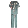 thumbnail image 4 of SnZhen Two Piece Sets for Women Summer Women's Solid Color Casual Short Sleeved Top With Pants And Round Neck Set, 4 of 4