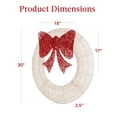 thumbnail image 7 of Best Choice Products 30in Pre-Lit Outdoor Christmas Wreath, LED Metal Holiday Decor w/ 100 Lights, Bow - White/Red, 7 of 7