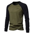 thumbnail image 2 of Birdeem Men Casual Solid Color Long Sleeve Round-Neck Blouses Shirts, 2 of 12
